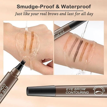 Waterproof Microblading Eyebrow Pencil with a Micro-Fork Tip Applicator Pack of 2